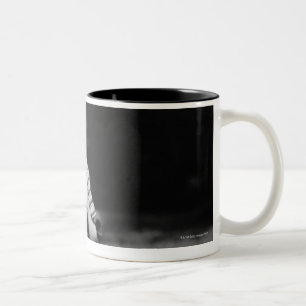 Boy Riding Tricycle Two-Tone Coffee Mug