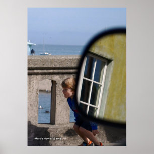 Boy Runs on Bridge Poster