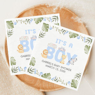 Boy Safari Animal Baby Shower  Napkin