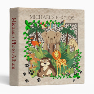 Boy Safari Animals Photo Album  Binder