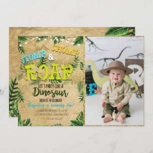 Boy Safari Dinosaur Invitation Anniversaire Avec P