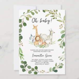 Boy Safari Jungle Baby Shower Invitation