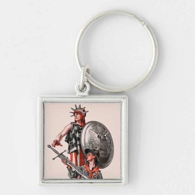 Boy Scout and Liberty Keychain (Front)