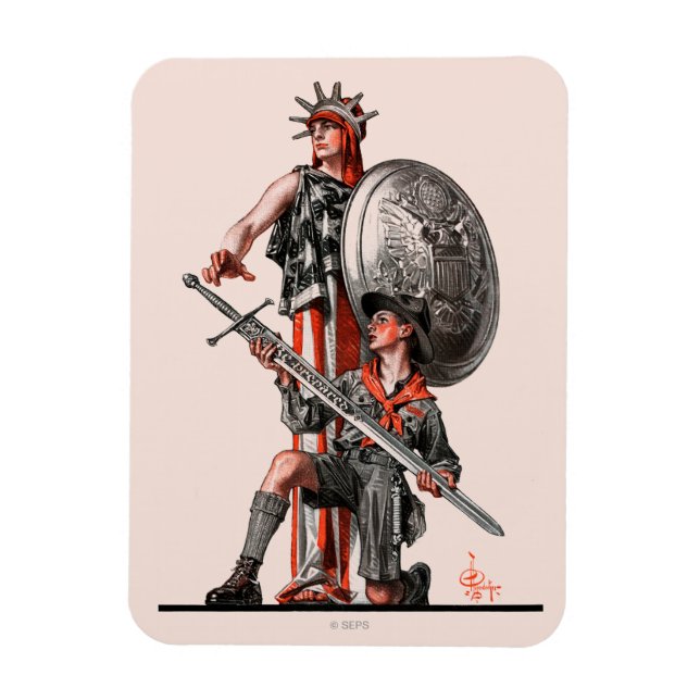 Boy Scout and Liberty Magnet (Vertical)