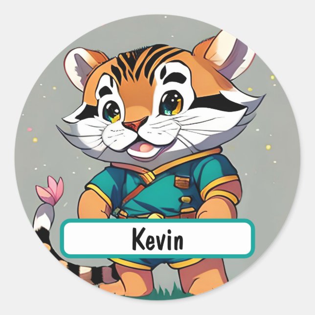Boy Scout Tiger Cub Sticker With Custom Nametag  (Front)
