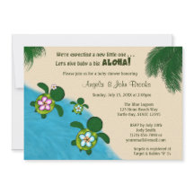 BOY Sea TURTLE Baby shower Invitation BLUE (Honu) 