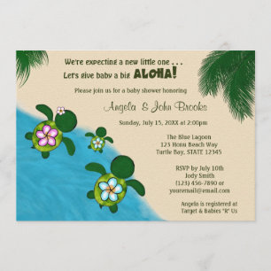 BOY Sea TURTLE Baby shower Invitation BLUE (Honu)