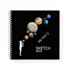 Boy Silhouette Blowing Bubble Planets Monogram