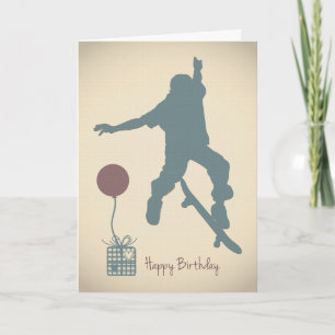 Boy Skateboarding Birthday Card