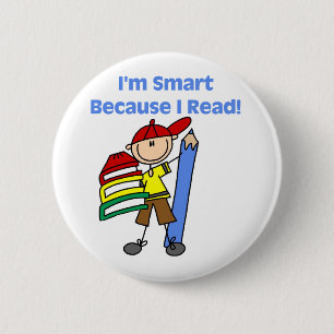Boy Smart Because I Read 2 Inch Round Button