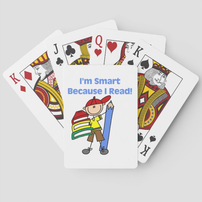 Boy Smart Because I Read Playing Cards (Back)
