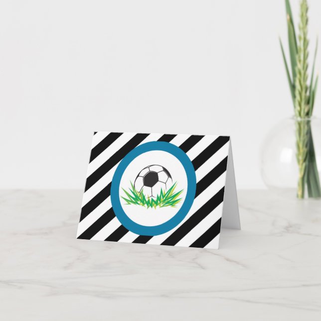 Boy Soccer Thank You Note Cartes (Devant)