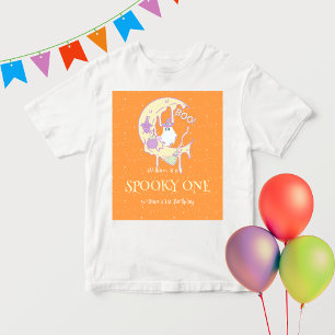 Boy Spooky One Ghost Moon Halloween 1st Birthday Baby T-Shirt
