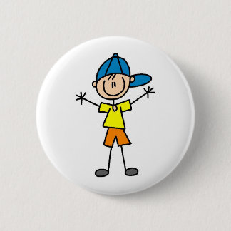 Boy Stick Figure Button