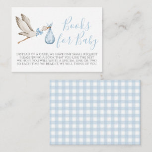 Boy Stork Baby Shower Book Request Card