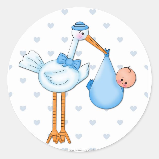 Boy Stork Sticker (Front)