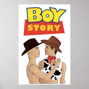 Boy Story Funny Gay Interest LGBT Design Gay Art Q Poster