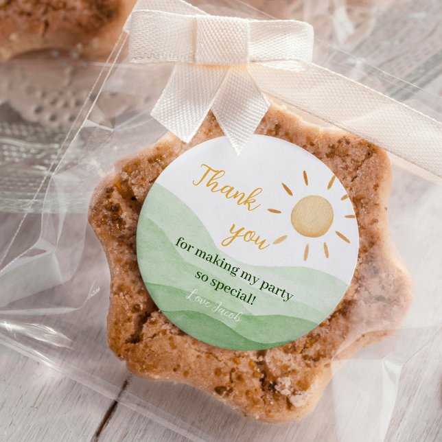 Boy Sunshine 1st Birthday Sticker Labels (Creator Uploaded)