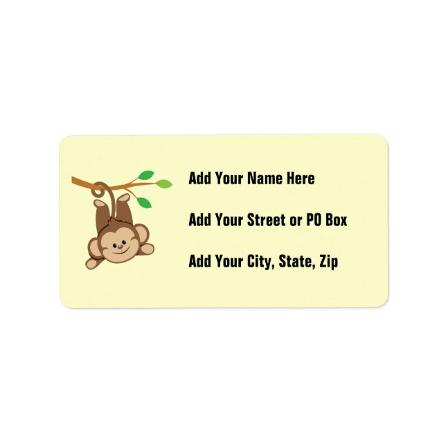 Boy Swinging Monkey Label (Front)