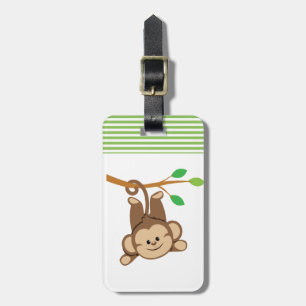Boy Swinging Monkey Luggage Tag