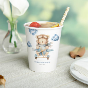 Boy Teddy Bear Baby Shower Paper Cups