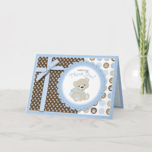 Boy Teddy Bear Thank You Card