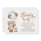 Boy Teddy Bear We Can Bearly Wait Baby Shower Invi