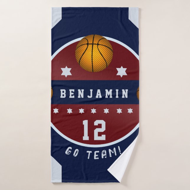 Boy Teen Basketball All Stars Number Name Sports Bath Towel (Bath Towel)