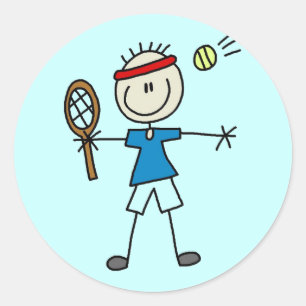 Boy Tennis Player tshirts and Gifts Classic Round Sticker