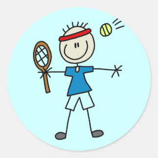 Boy Tennis Player tshirts and Gifts Classic Round Sticker