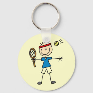 Boy Tennis Player tshirts and Gifts Keychain