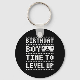 Boy Time To Level Up Teen Boys Video Gamer Birthda Keychain