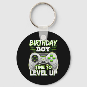 Boy Time To Level Up Video Game Birthday Boys Kids Keychain