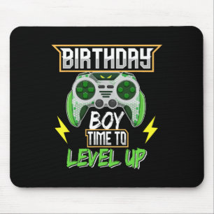 Boy Time To Level Up Video Game Birthday Boys Kids Mouse Pad