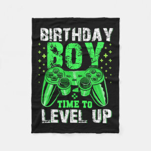 Boy Time To Level Up Video Game Birthday Boys Yout Fleece Blanket