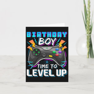 Boy Time To Level Up Video Game Birthday Gamer 10  Card