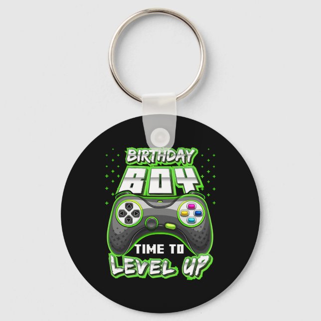Boy Time To Level Up Video Game Birthday Gamer 11  Keychain (Front)