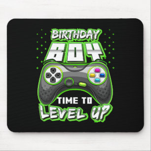 Boy Time To Level Up Video Game Birthday Gamer 11 Mouse Pad