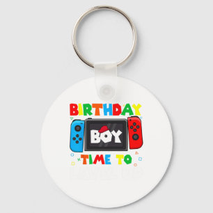 Boy Time To Level Up Video Game Birthday Gamer 4 Keychain
