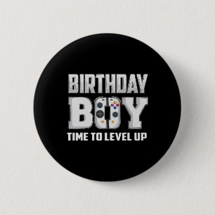 Boy Time To Level Up Video Game Birthday Gamer 5 2 Inch Round Button