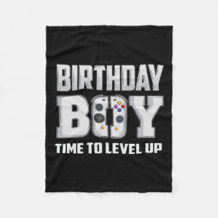 Boy Time To Level Up Video Game Birthday Gamer 5 Fleece Blanket