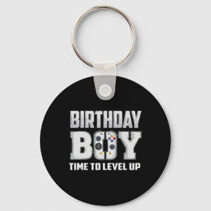 Boy Time To Level Up Video Game Birthday Gamer 5 Keychain