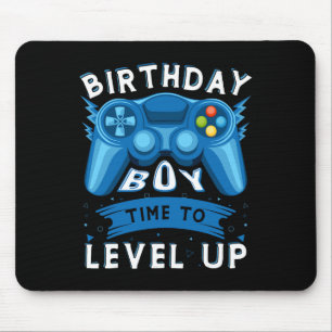 Boy Time To Level Up Video Game Birthday Gamer Boy Mouse Pad