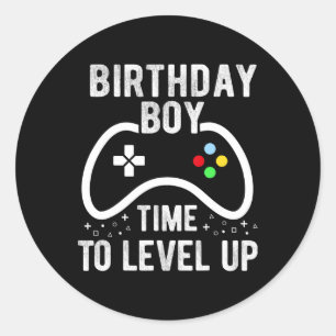 Boy Time To Level Up Video Game Birthday Gift 2  Classic Round Sticker