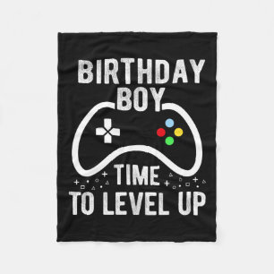 Boy Time To Level Up Video Game Birthday Gift 2 Fleece Blanket
