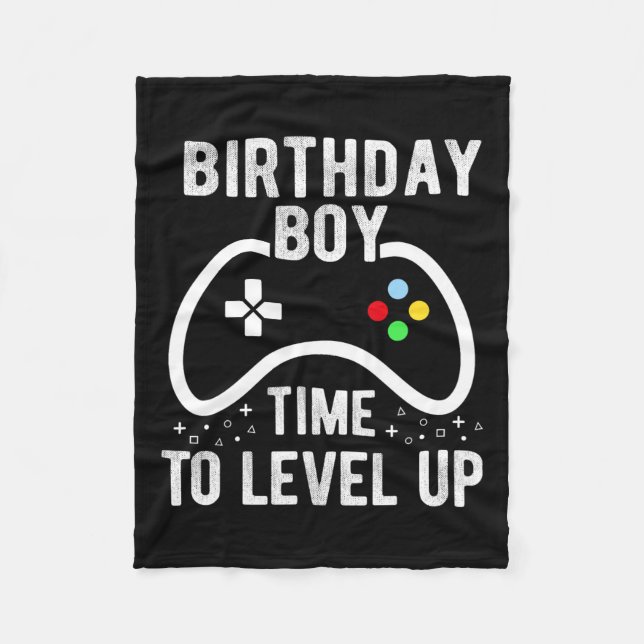 Boy Time To Level Up Video Game Birthday Gift 2  Fleece Blanket (Front)