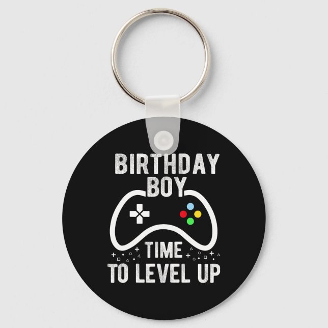 Boy Time To Level Up Video Game Birthday Gift 2  Keychain (Front)