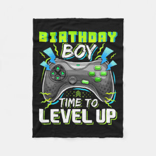 Boy Time To Level Up Video Game Birthday Gift Boys Fleece Blanket