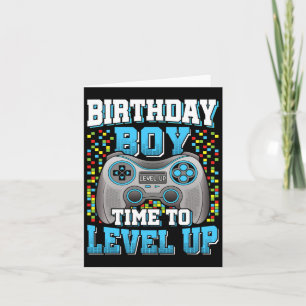 Boy Time To Level Up Video Game Birthday Kid 2  Card