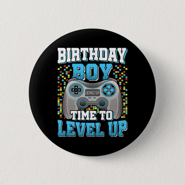 Boy Time To Level Up Video Game Birthday Kid 2  Inch Round Button (Front)